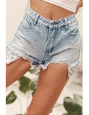 Jeansshorts mit Paillettentasche 17120 – Online-Shop – Boutique